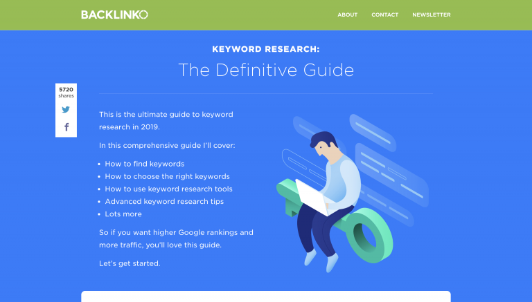Keyword research article from Backlinko