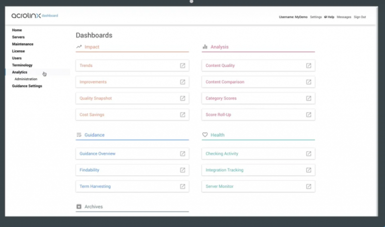 Acrolinx AI Dashboard