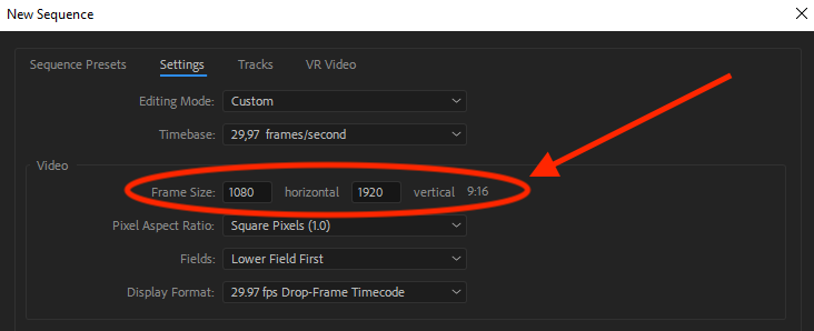 Adobe Premiere Sequence Presets settings