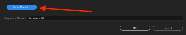 Adobe Premiere Sequence Presets settings