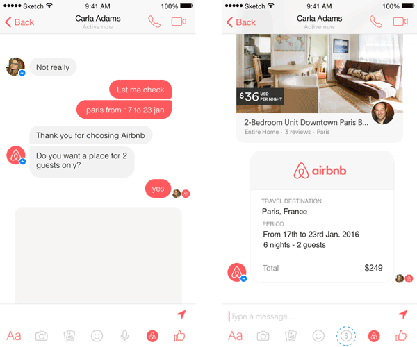 Airbnb AI en el concepto de chatbot de empresas de redes sociales