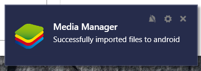 BlueStacks notifications media upload 