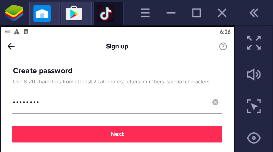 TikTok app sign up