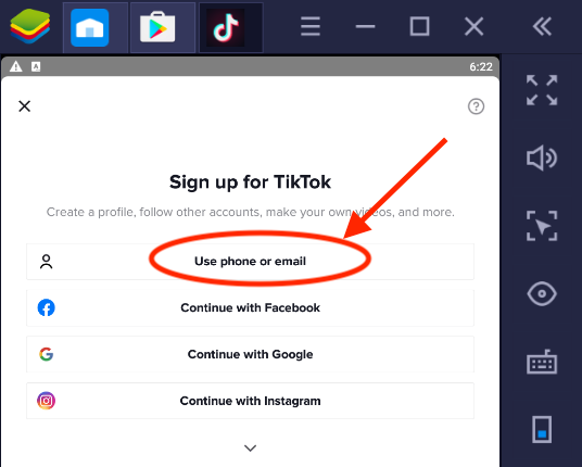 TikTok app sign up