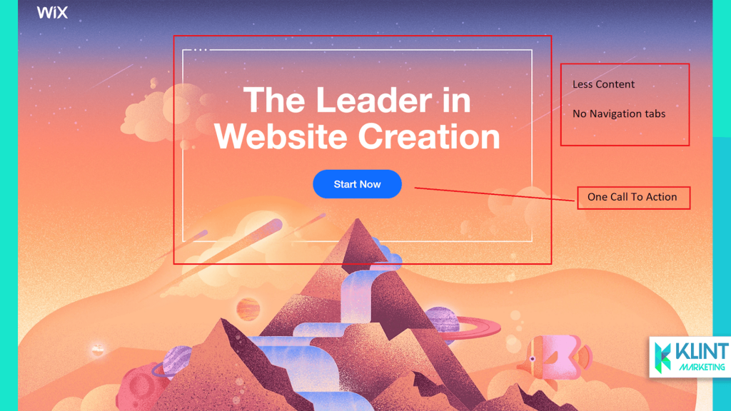 Wix landing page example