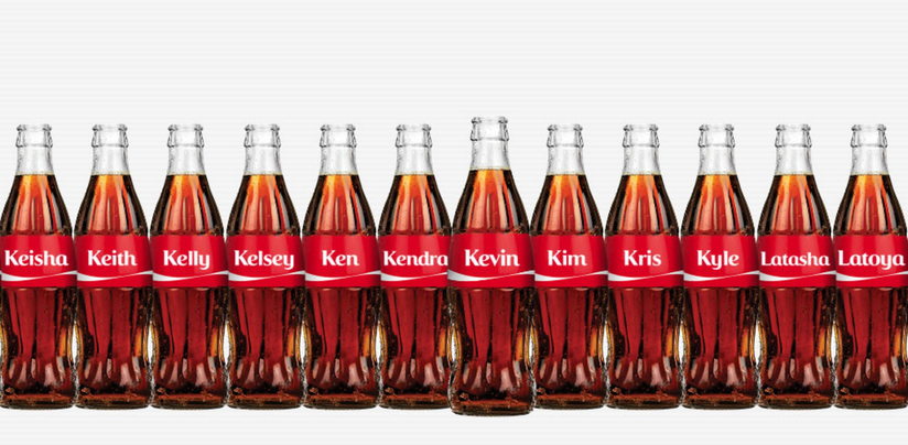 Personalisation with coca cola bottles