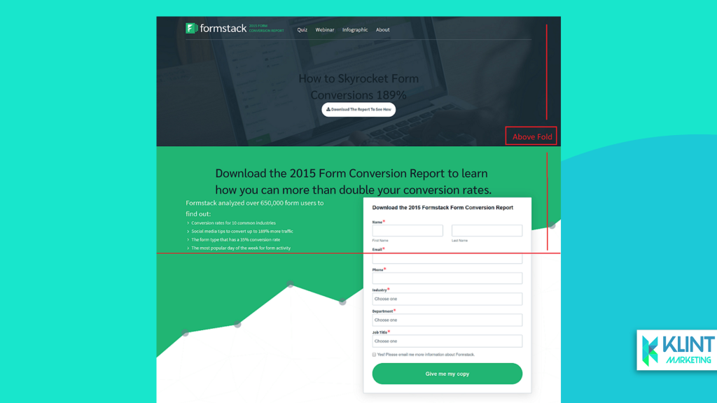 long landing page example