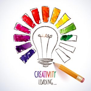 Content creators creativity rainbow light bulb loading