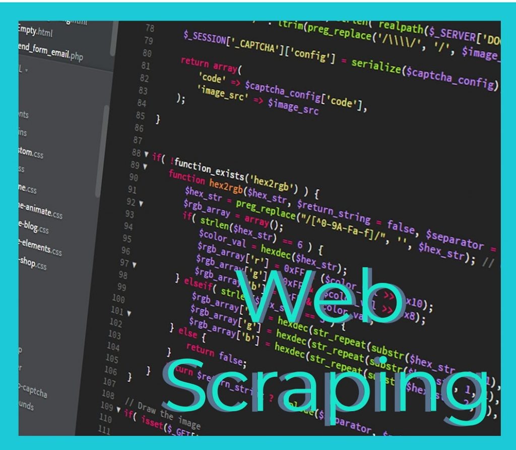 Computer screen showing code of web scraping