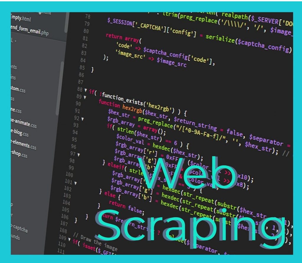 Computer screen showing code of web scraping  