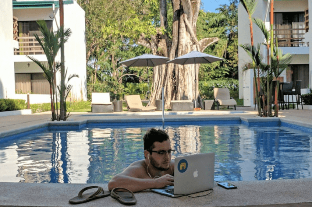 Outside office / swimming pool in Costa Rica