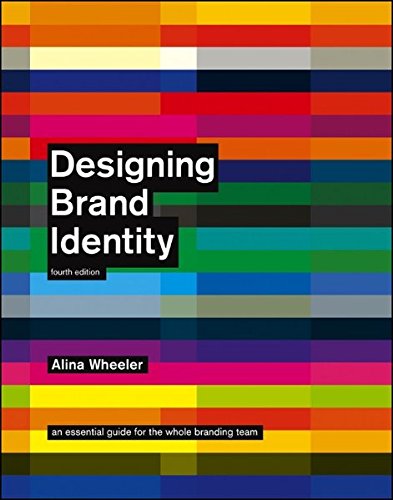 Cover of digital marketing book Designing Brand Identity, white text on multicolored background