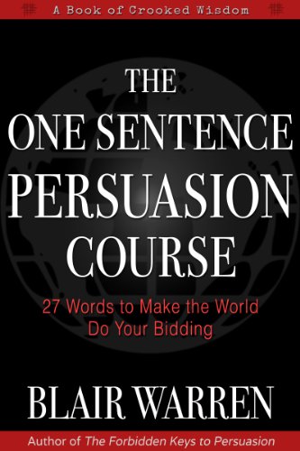 Cover of The One Sentence Persuasion Course, with white text on black background.