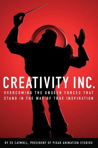 Creativity Inc. cover, silhouette of Buzz Lightyear on red background