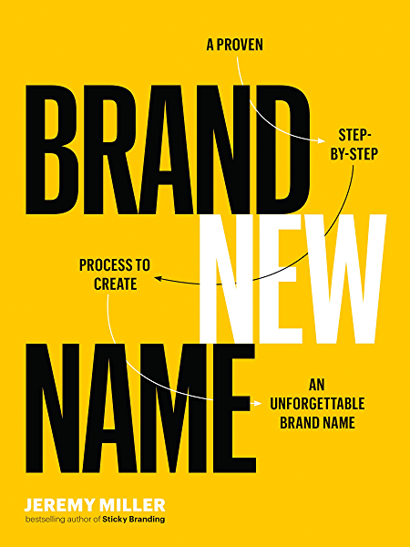 Cover of Brand New Name, black and white text on yellow background