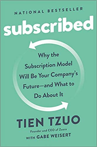 Pale green cover of digital marketing book Subscribed