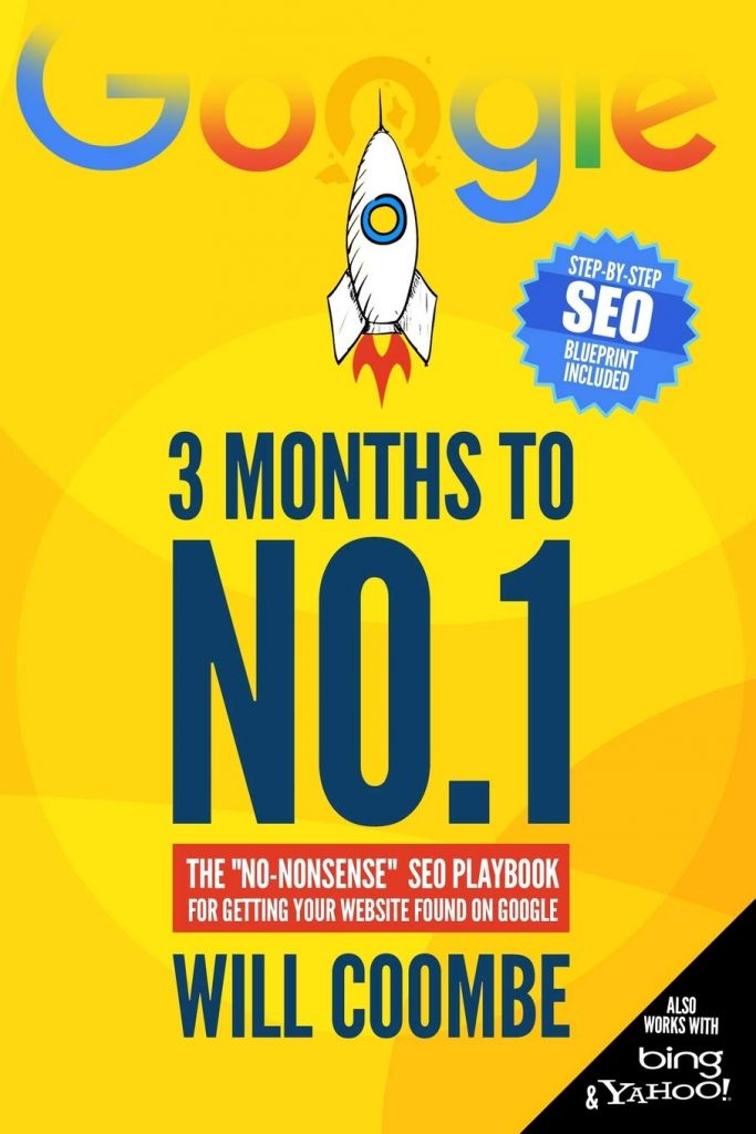 Yellow background with black text for 3 Months to No. 1, a digital marketing book.