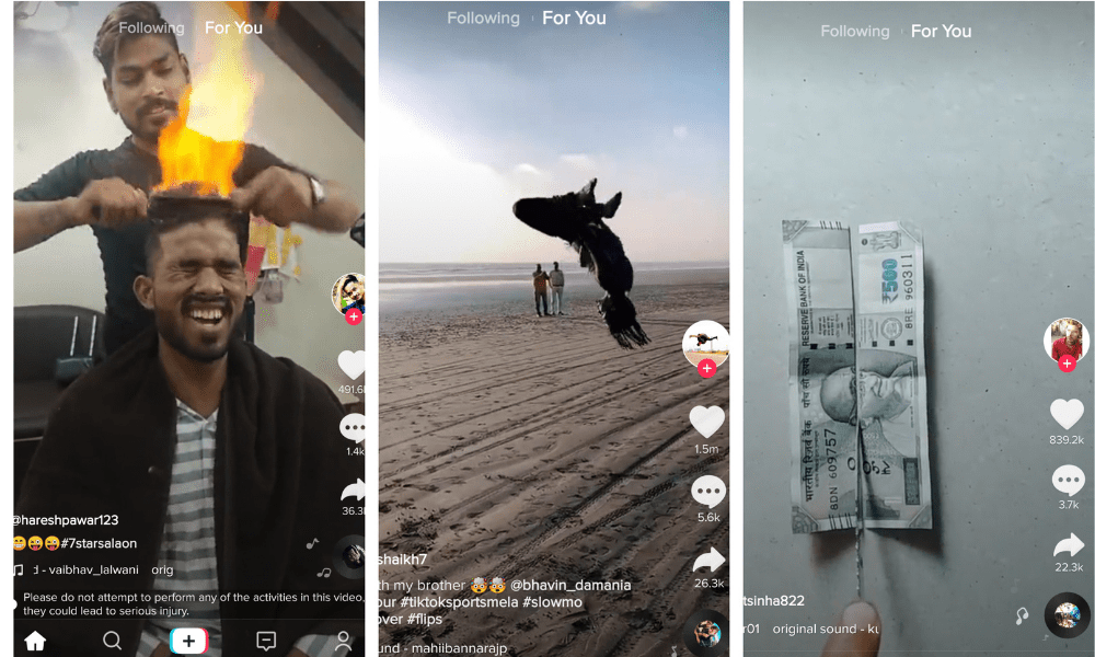 TikTok content examples