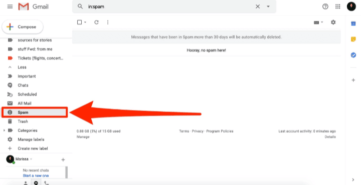 Google's spam folder is an example of how to stop email spoofing