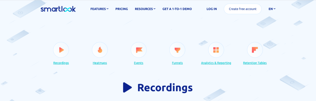 recordings of user sessions