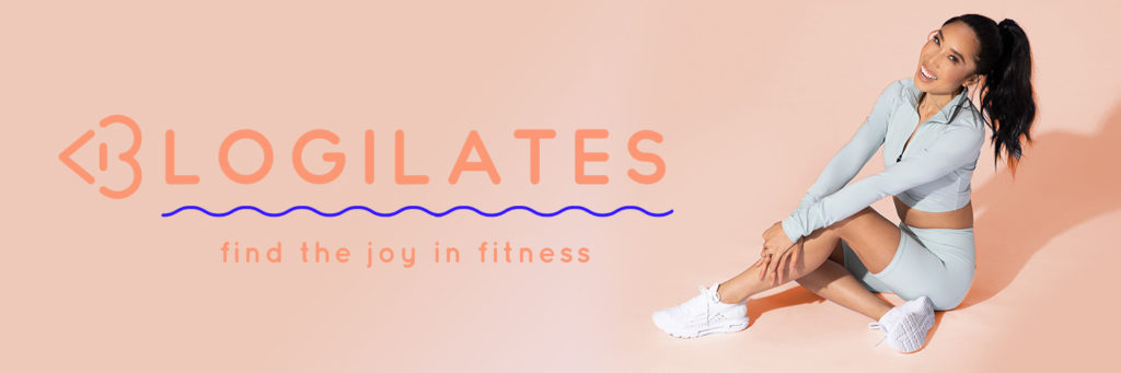 Screenshot of Blogilates webpage with Cassey Ho on the right side.