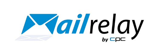 mail relay newsletter tools logoblue and black text on white background