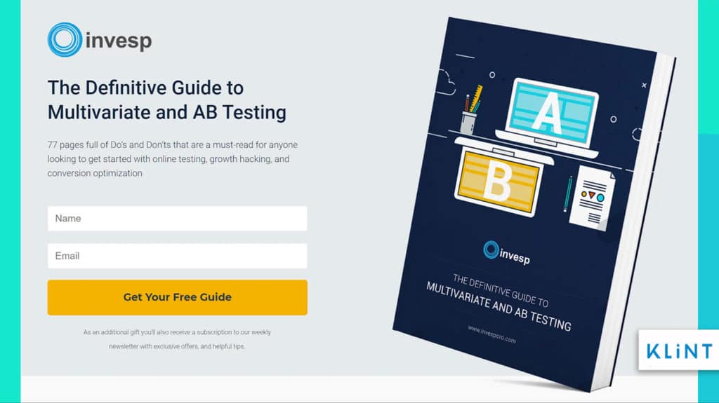 Download ebook landing page example