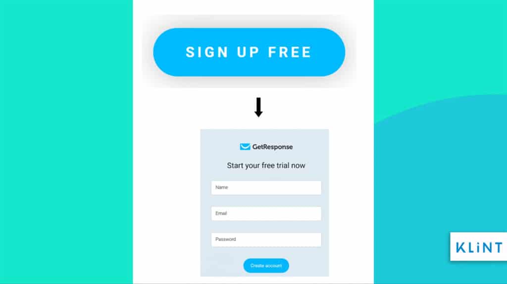 Sign up forms on landing page