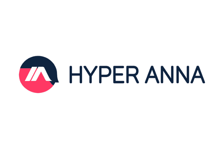 Hyper anna logo: navy and red logo to the left of navy hyper anna text on white background. 