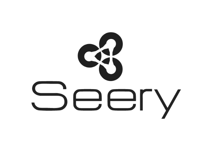 Seery black sign with its logo on the top