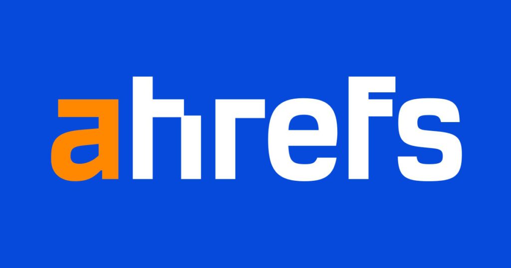 ahrefs sign on a blue background