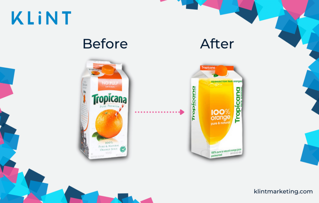 Tropicana logo before and after