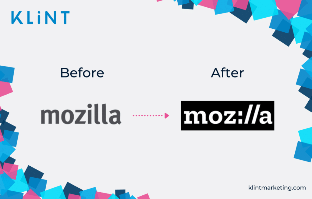 Mozilla rebranding before and after