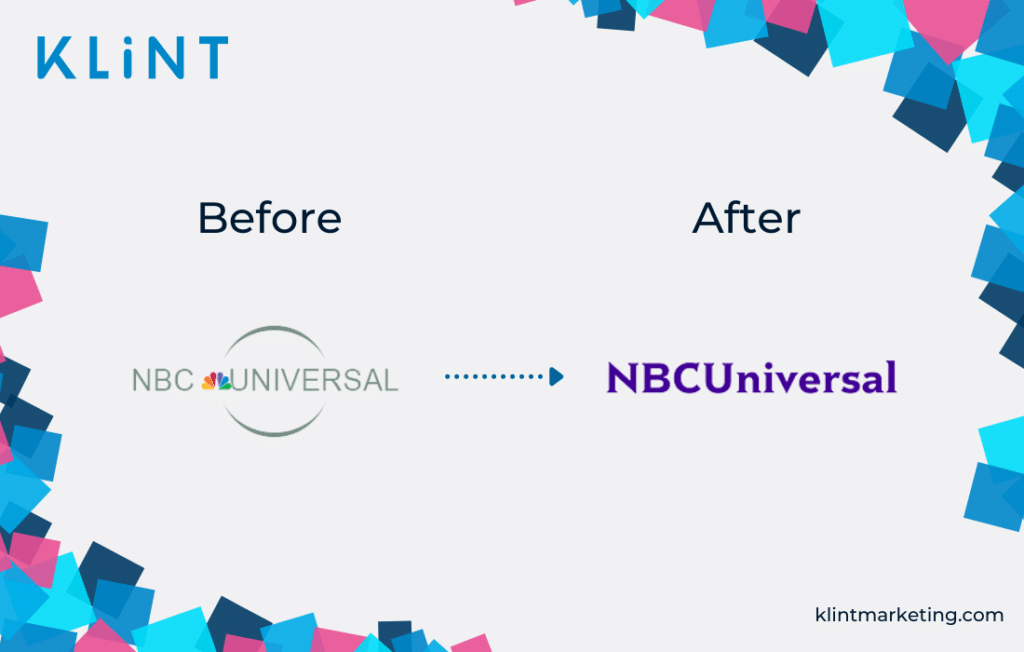 NBCUniversal rebranding before and after