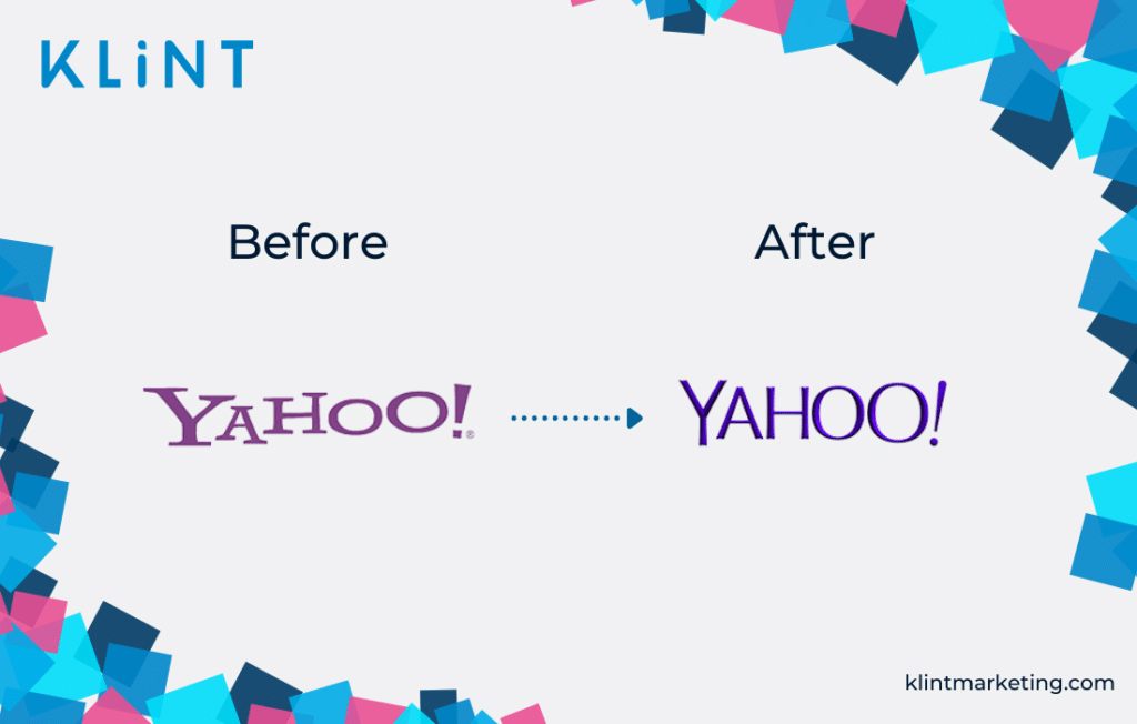 Yahoo! rebranding before and after