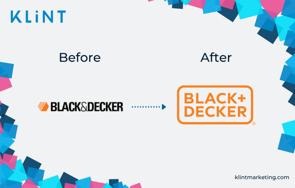 Black and Decker rebranding before and after