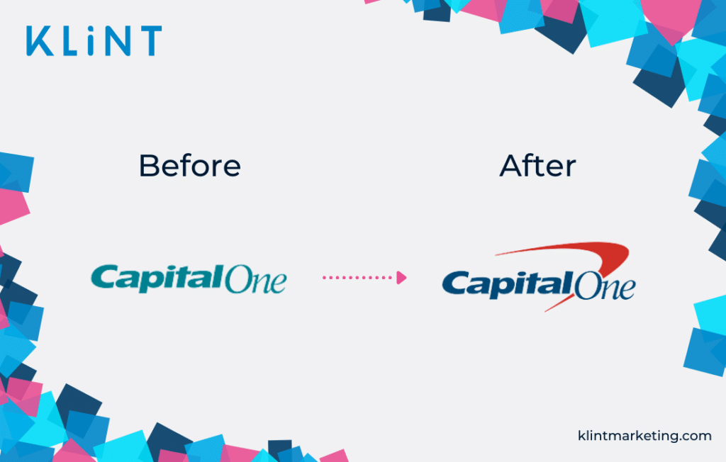 CapitalOne rebranding before and after