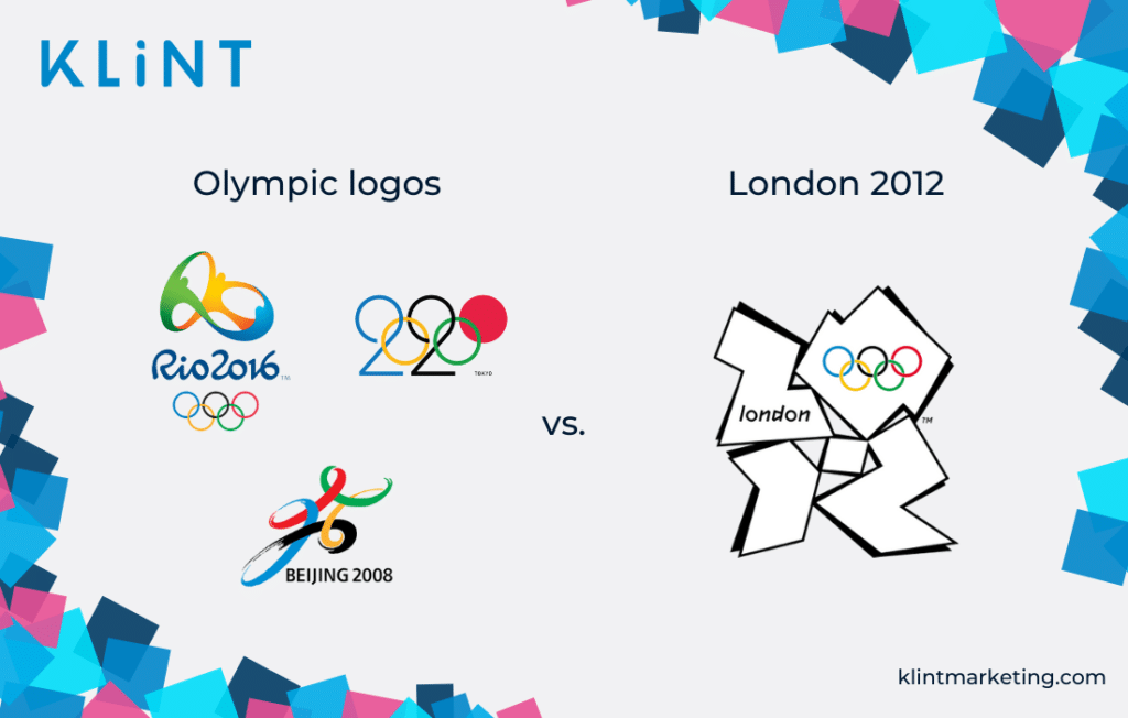 London Olympics logo 2012 vs. logos from other Olympic games.