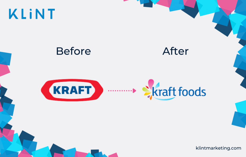 Kraft logo fail - before and after