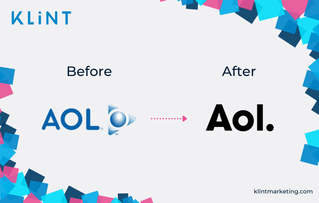 Aol rebranding before and after