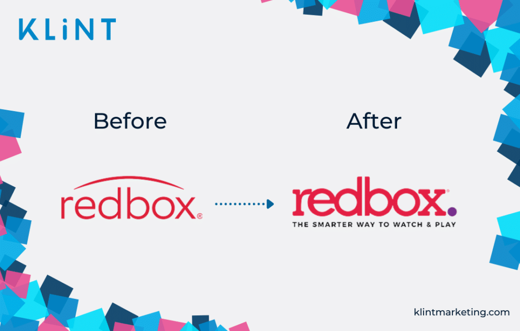 Redbox rebranding before and after