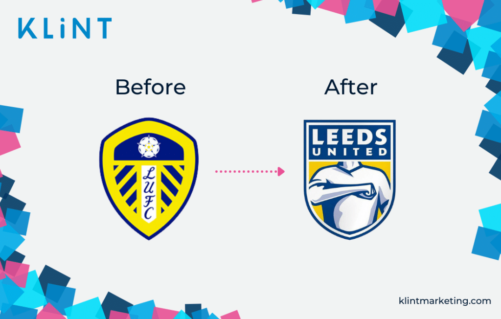 Leeds United bad branding example.