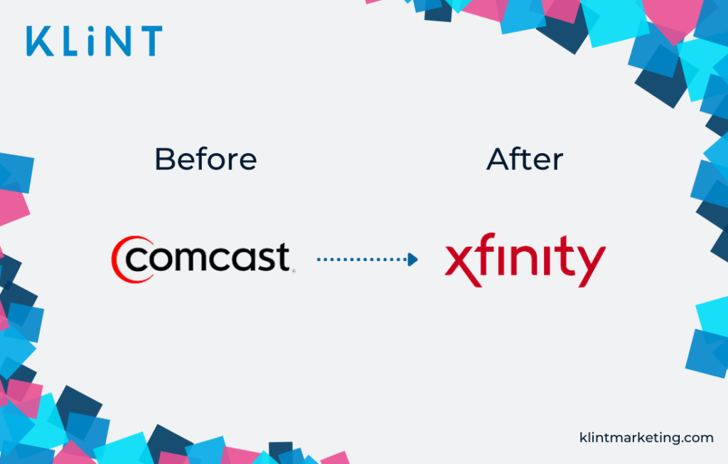 Comcast rebranding into Xfinity before and after