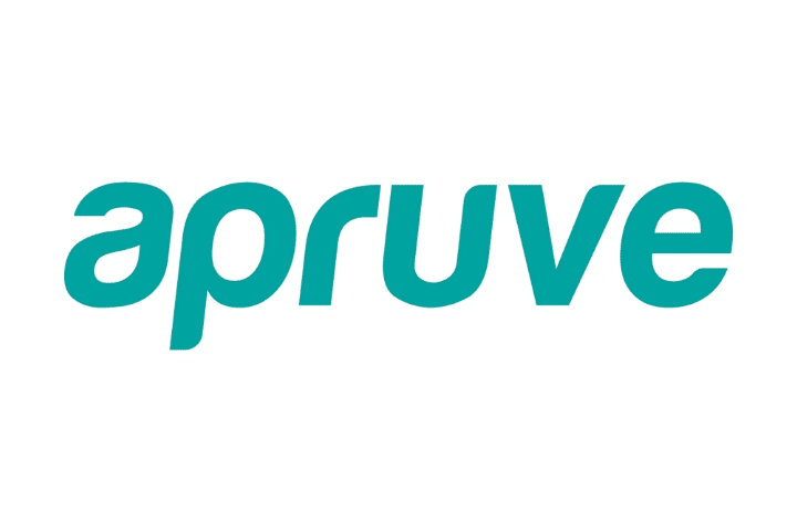 apruve Logo, green text white background