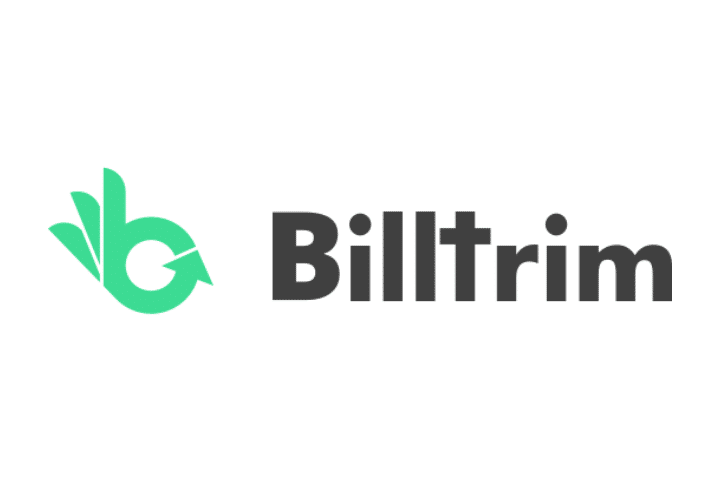 Billtrim Logo, black text white background