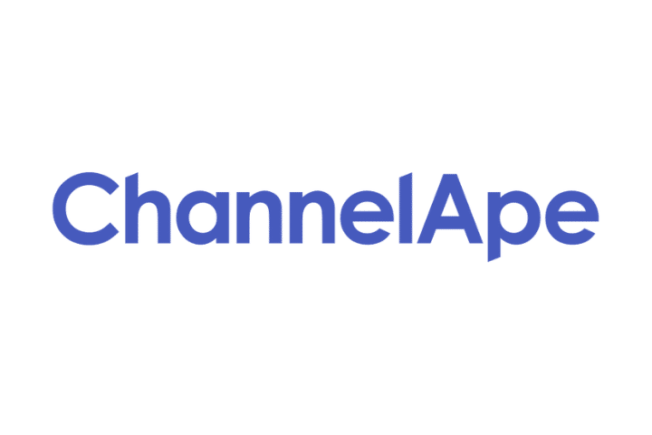 Channelape Logo, navy text white background