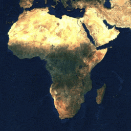 GIF showing population density in Africa