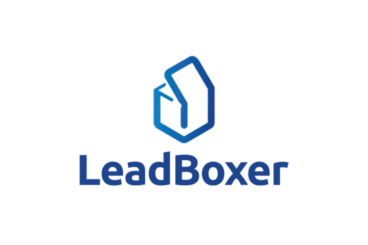 Leadboxer logo navy text white background