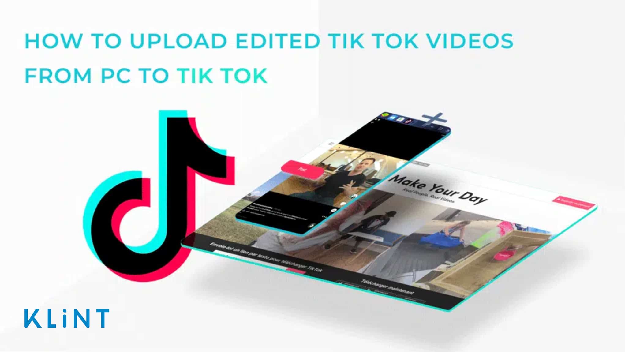 tiktok logo and webpages against white background