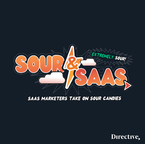 The animated picture has the text "Sour & SAAS, extremely sour! SaaS marketers take on sour candies" written on a black background.